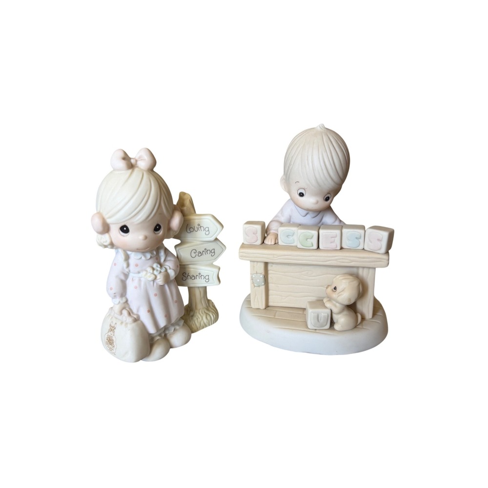Vintage Precious Moments Lot of 2 Figurines Enesco 1990s Collector Set